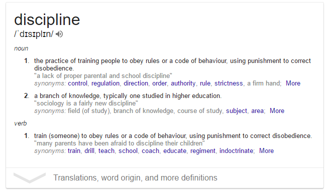 Discipline meaning