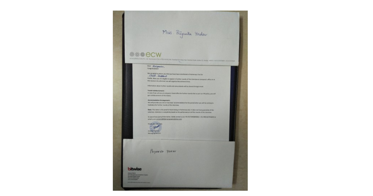 Offer letter of three companies