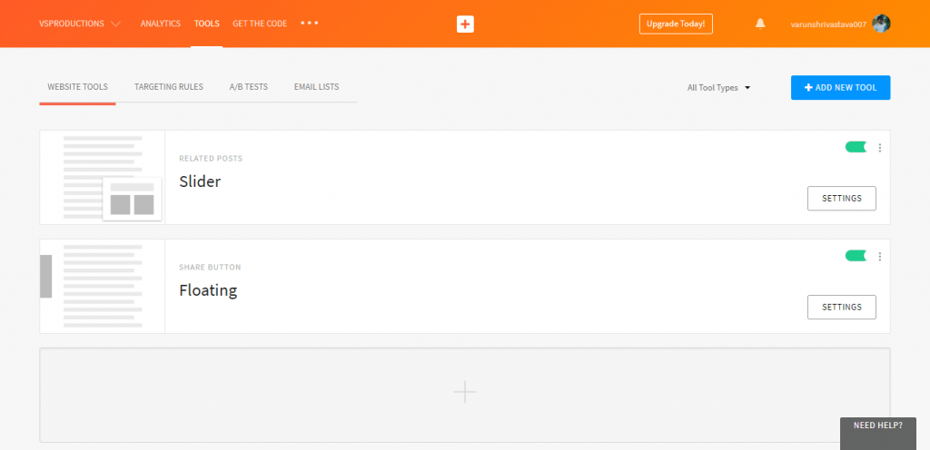 addthis admin dashboard