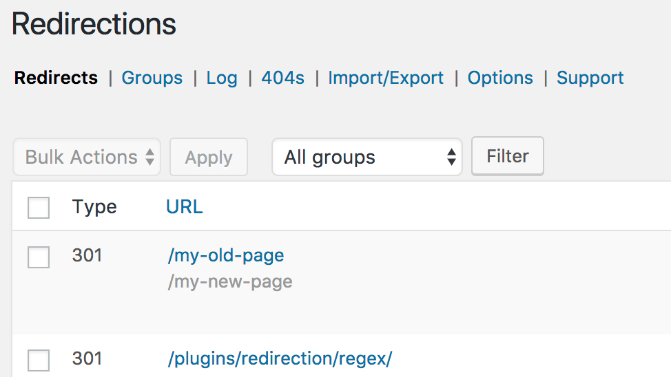 redirection redirect manager