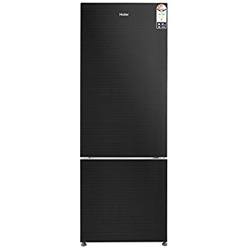 Haier 345 L 3 Star Frost-Free Double-Door Refrigerator (HRB-3654PKG, Black, Glass Finish, Bottom Freezer)