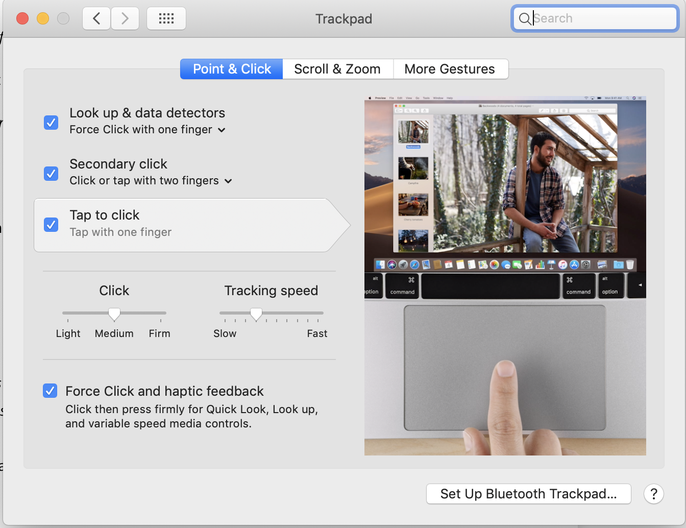 Configure Trackpad: Tap to Click