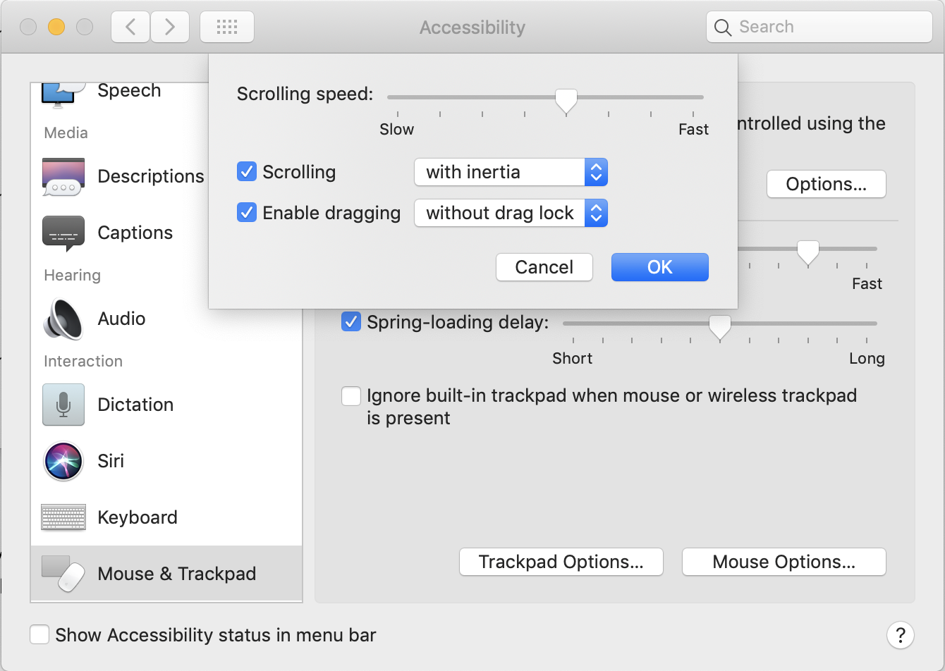 Configure Trackpad: Enable Dragging