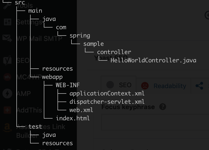 Default Directory Structure for Spring Web MVC