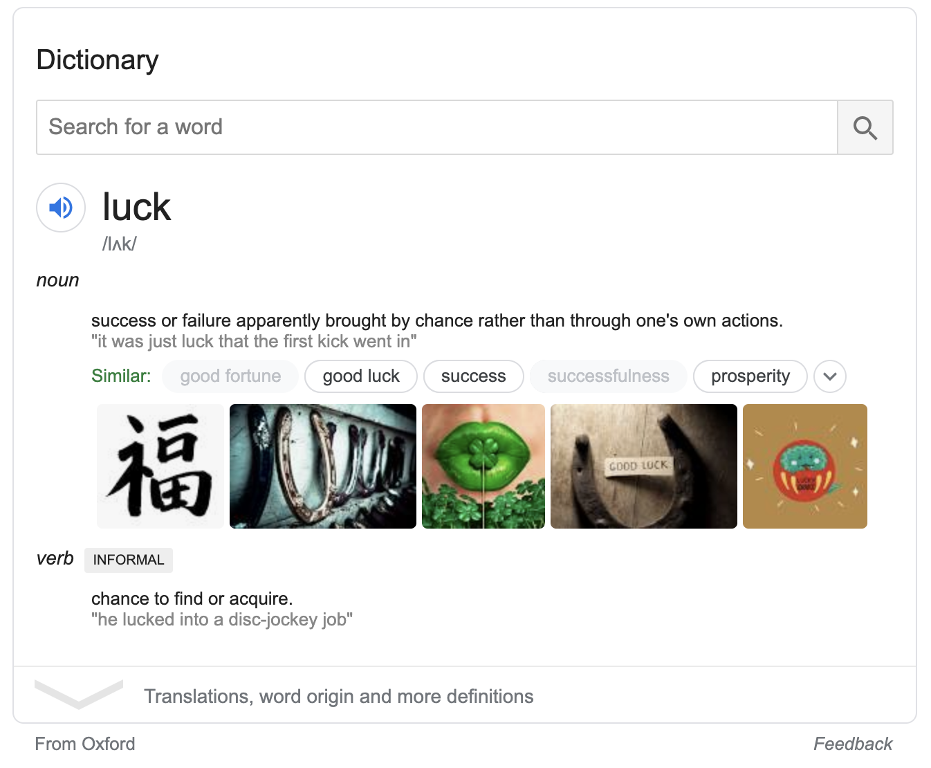 Meaning of Luck
