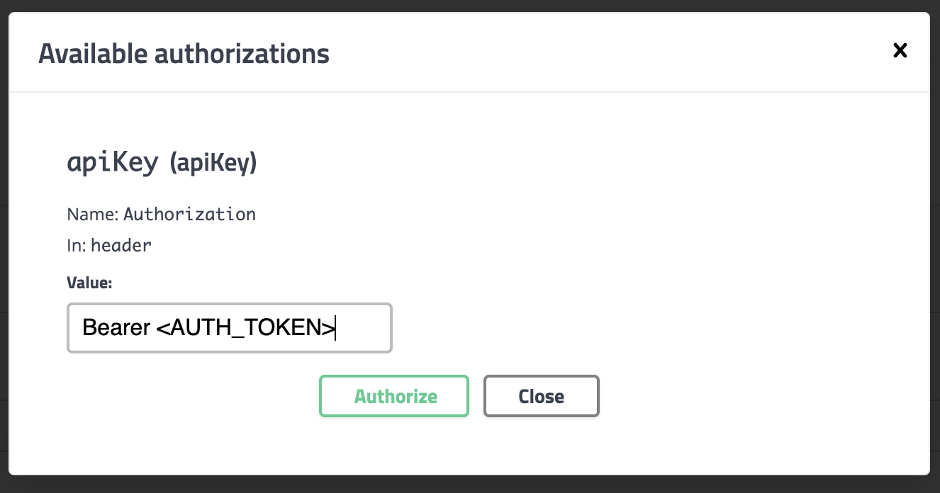 Pass the auth token from swagger ui to the backend